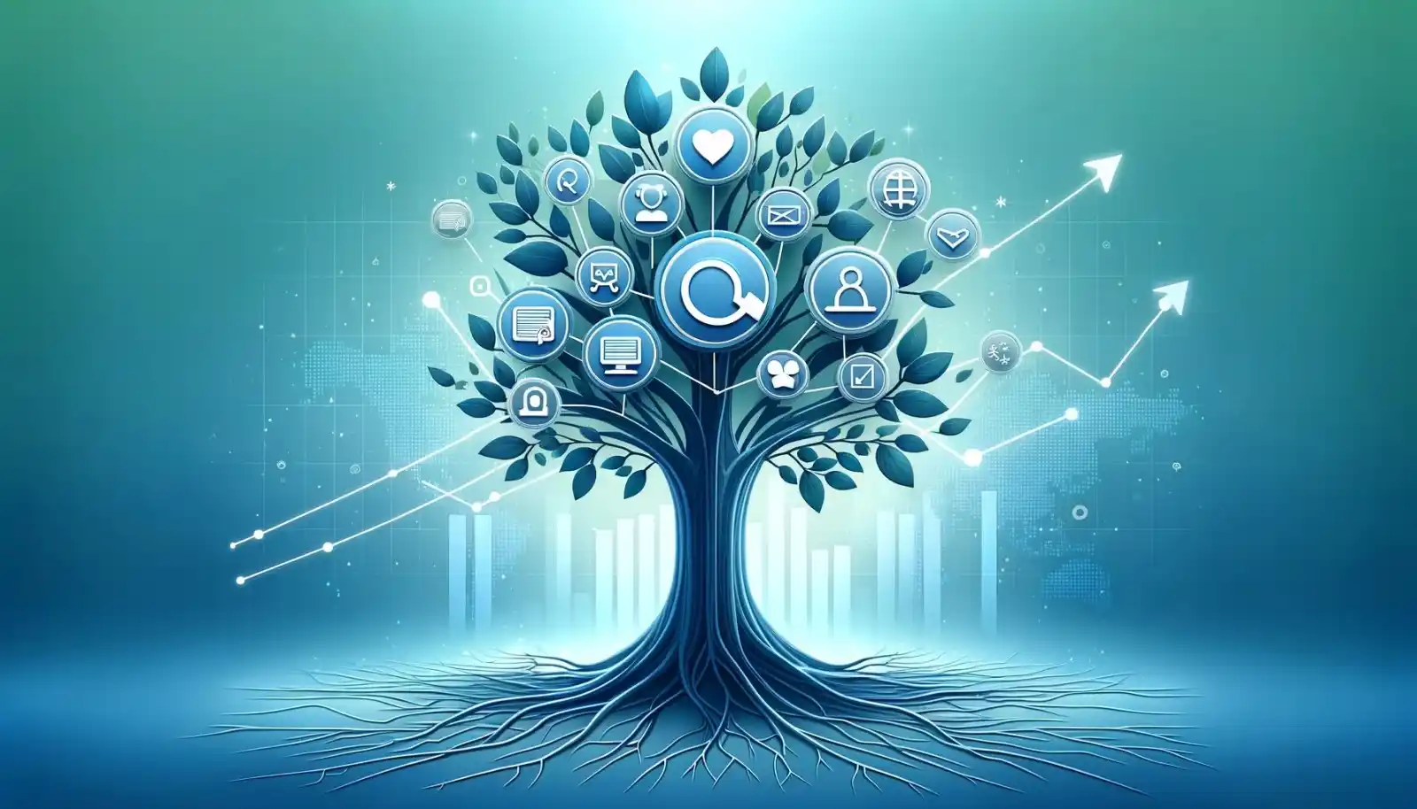 imagen figurativa de árbol que representa a una empresa que elige servicios seo para crecer